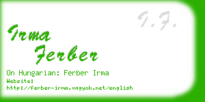 irma ferber business card